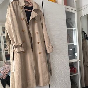 Aquascutum London Tan Double-Breasted Trench Coat